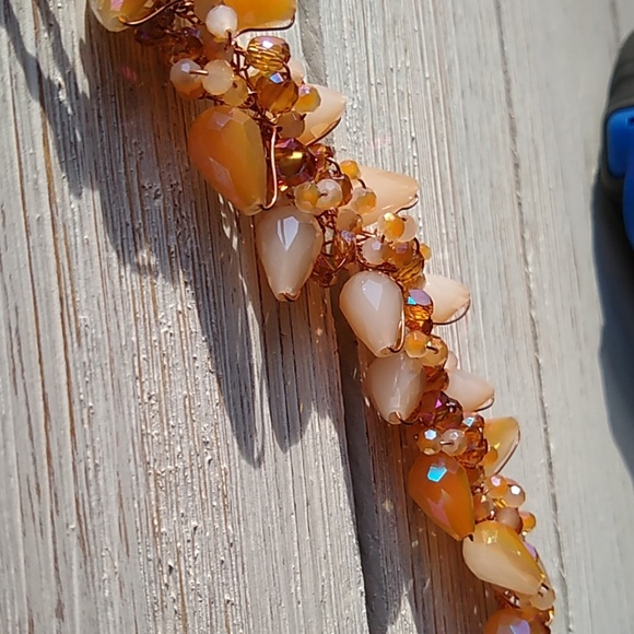 Artisan Hand Crochetted/ Beaded Collar NECKLACE - Picture 5 of 5